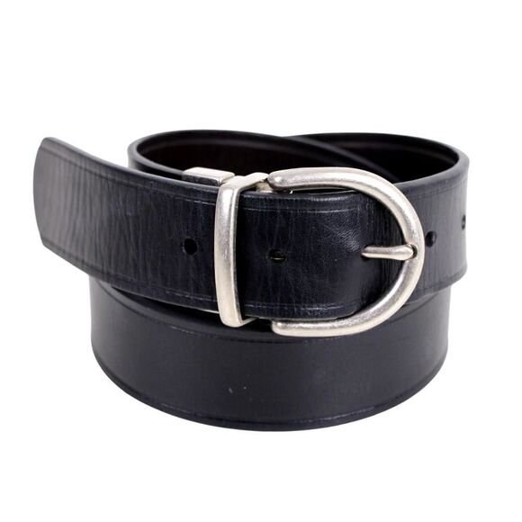 Fossil BLACK BROWN GENUINE LEATHER 1 3/4"Wd CASUAL DRESS REVERSIBLE BELT L (25M - Picture 2 of 16